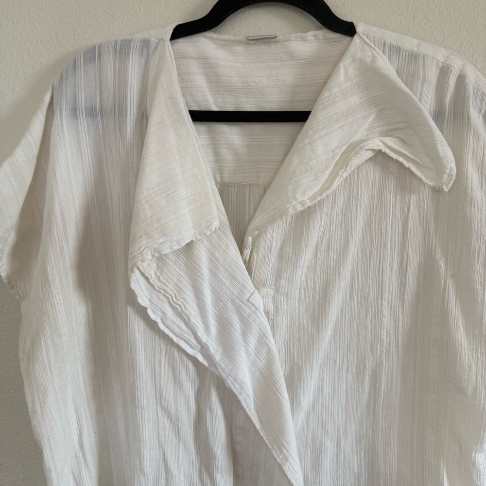 Poetry 100% Cotton Cream Draped Blouse - Picture 2 of 6